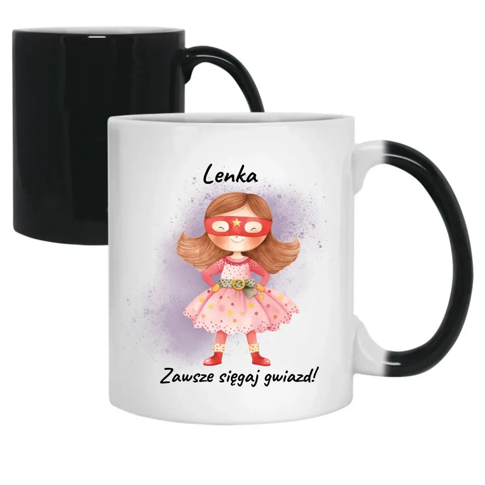 Personalizowany kubek dla dziewczynki SIĘGAJ GWIAZD DD07 - storycups.pl