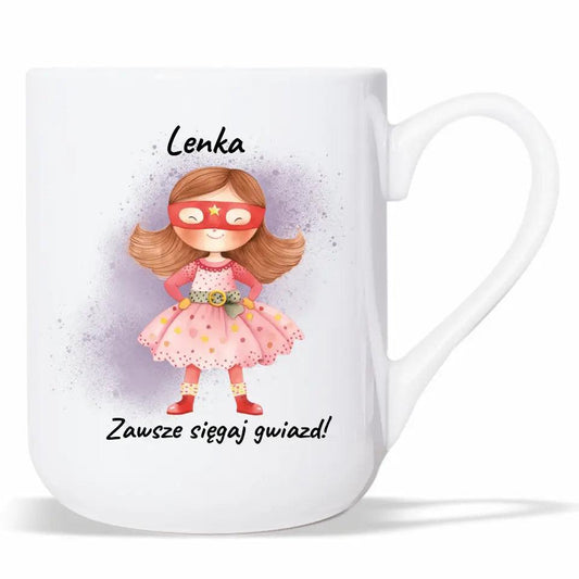 Personalizowany kubek dla dziewczynki SIĘGAJ GWIAZD DD07 - storycups.pl