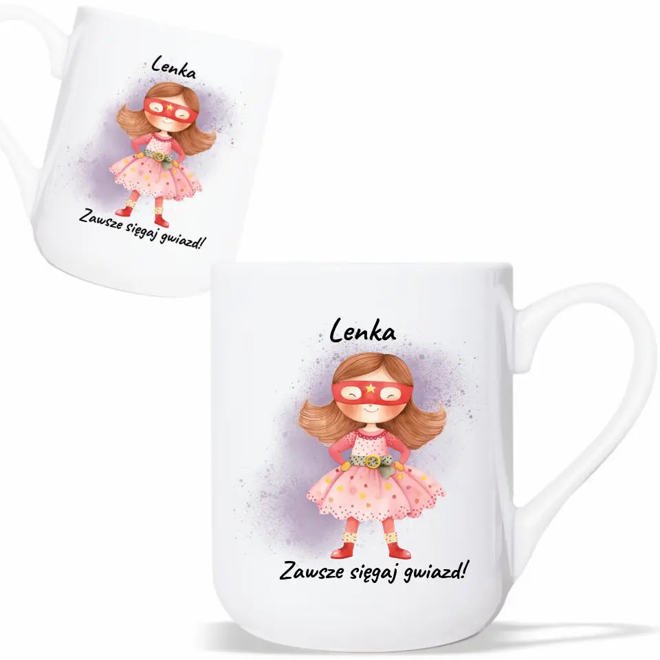 Personalizowany kubek dla dziewczynki SIĘGAJ GWIAZD DD07 - storycups.pl