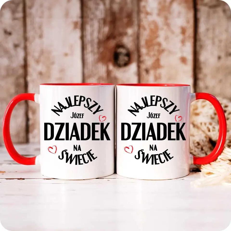 Kubek z imieniem dla dziadka na prezent NAJLEPSZY DZIADEK NA ŚWIECIE, na Dzień Dziadka - storycups.pl