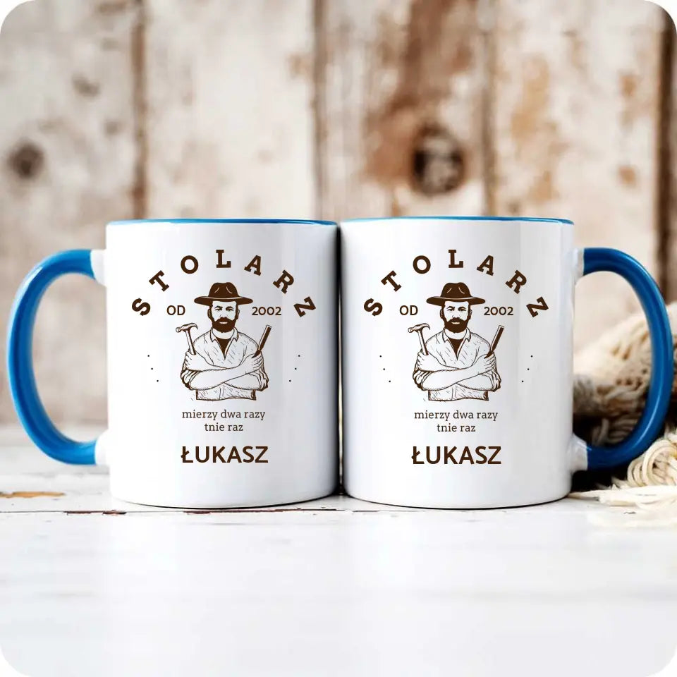 Kubek z imieniem dla STOLARZA personalizacja HZ05 - storycups.pl