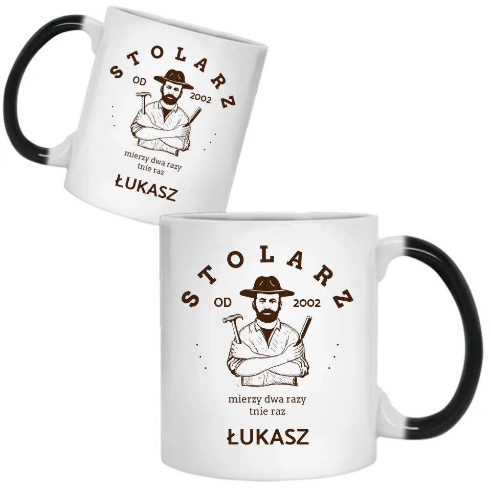 Kubek z imieniem dla STOLARZA personalizacja HZ05 - storycups.pl