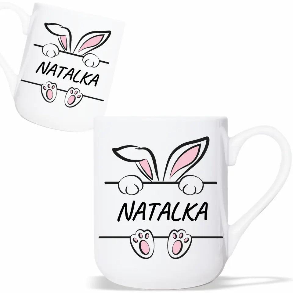 Kubek wielkanocny z imieniem personalizacja dla niej ZAJĄC WIELKANOC WN15 - storycups.pl