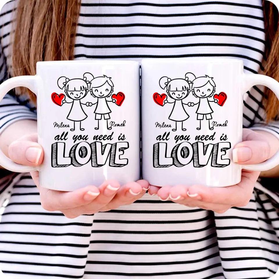 Kubek dla par imiona ALL YOU NEED IS LOVE W13 - storycups.pl