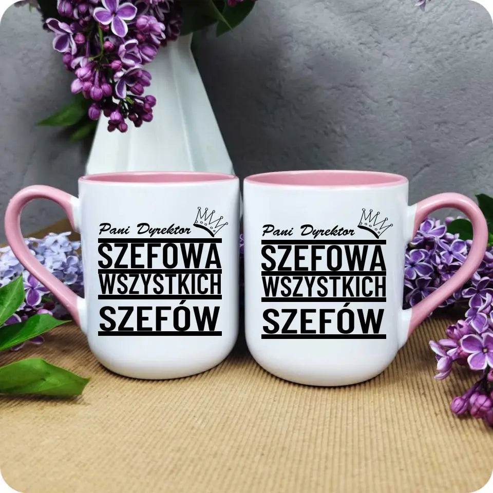 Różowy kubek kawowy z personalizowanym nadrukiem 330ml