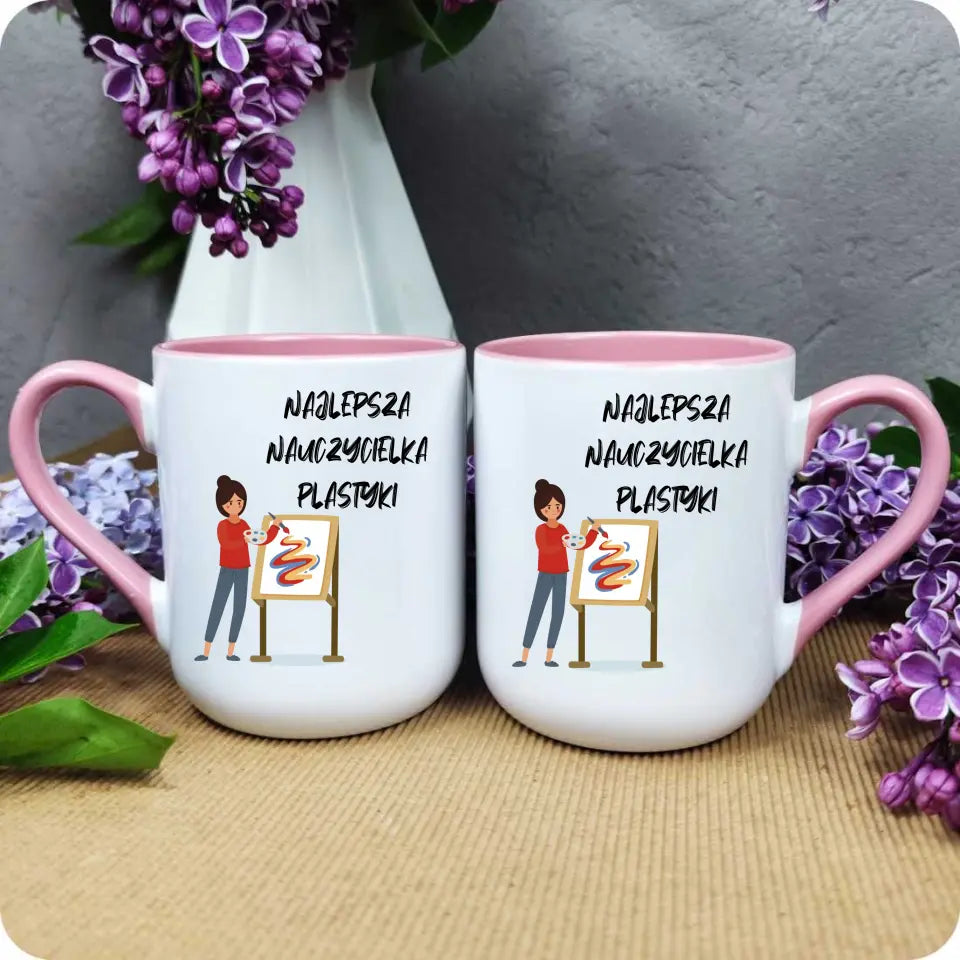 Różowy kubek kawowy z personalizowanym nadrukiem 330ml