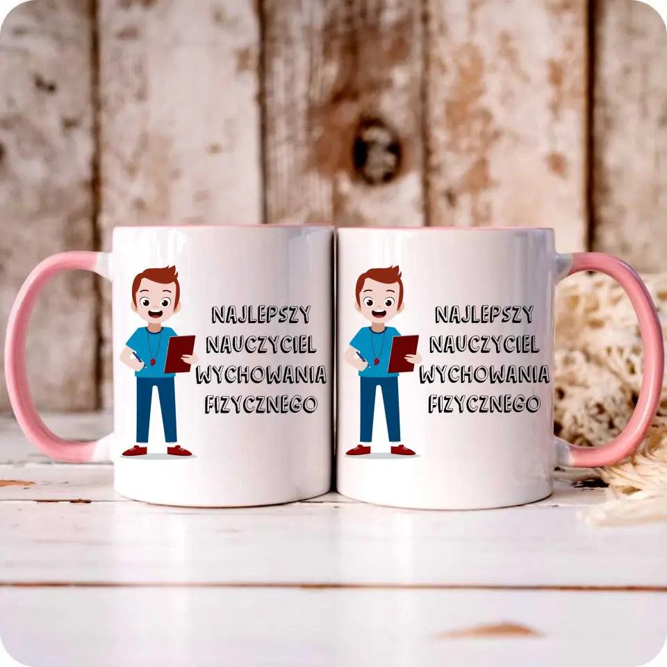 Kubek DLA NAUCZYCIELA wychowania fizycznego W-F prezent dla nauczyciela, podziękowanie na zakończenie roku szkolnego - storycups.pl