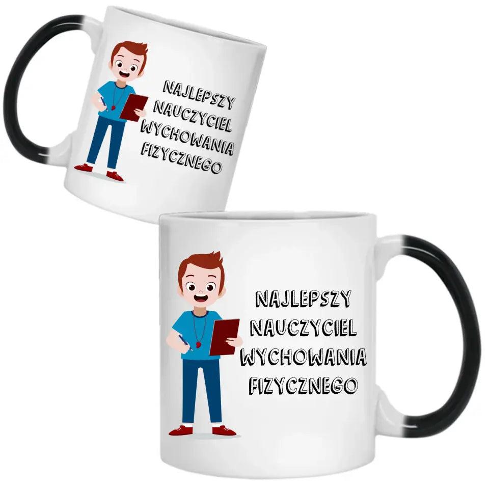 Kubek DLA NAUCZYCIELA wychowania fizycznego W-F prezent dla nauczyciela, podziękowanie na zakończenie roku szkolnego - storycups.pl