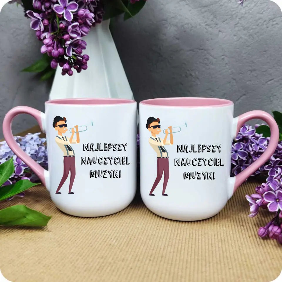 Różowy kubek kawowy z personalizowanym nadrukiem 330ml