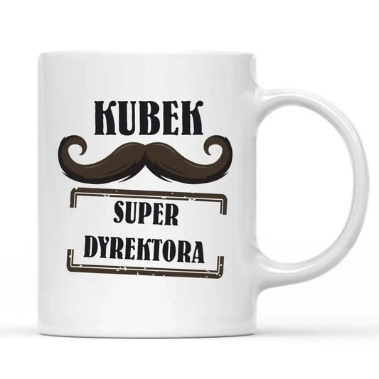 Kubek SUPER DYREKTORA prezent dla nauczyciela, podziękowanie na zakończenie roku szkolnego - storycups.pl