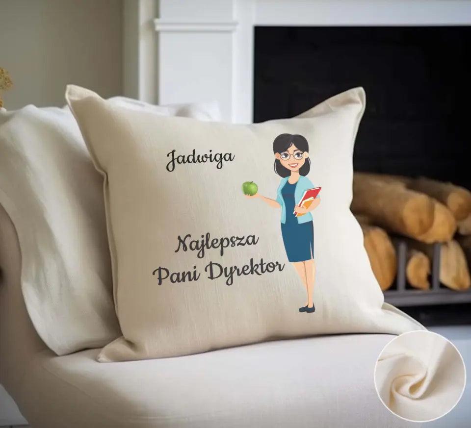 Personalizowana poduszka dla DYREKTOR szkoły N40 - storycups.pl