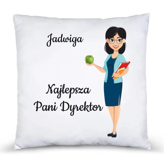 Personalizowana poduszka dla DYREKTOR szkoły N40 - storycups.pl