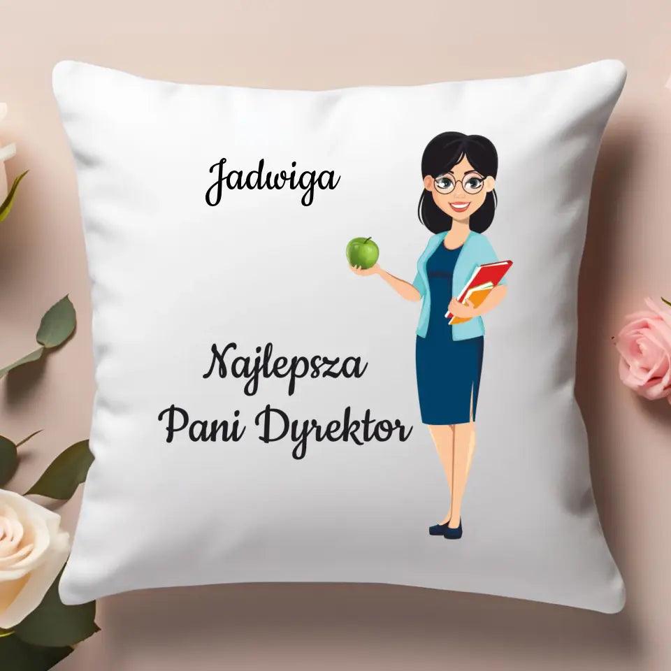 Personalizowana poduszka dla DYREKTOR szkoły N40 - storycups.pl