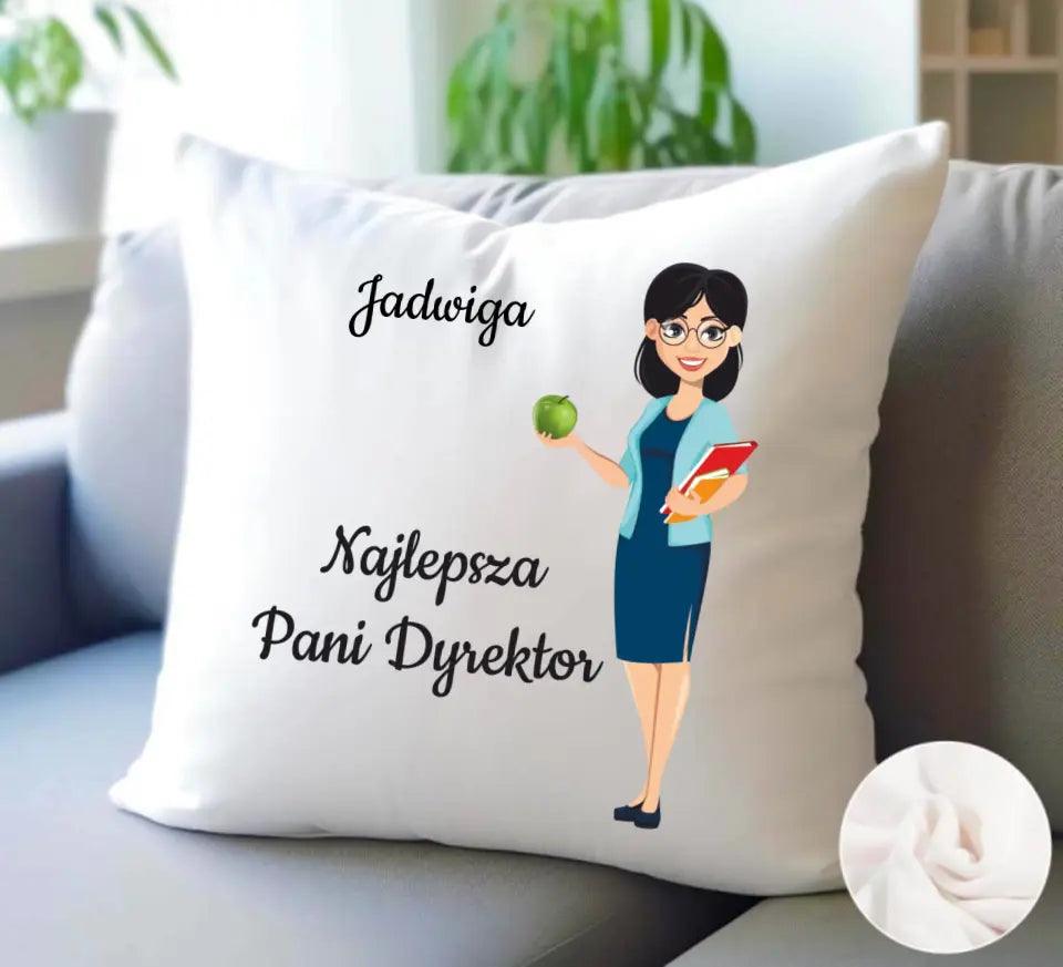 Personalizowana poduszka dla DYREKTOR szkoły N40 - storycups.pl