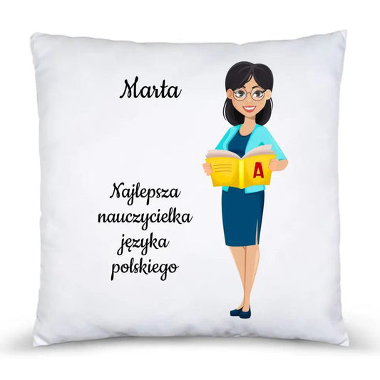 Personalizowana poduszka dla nauczycielki JĘZYKA POLSKIEGO N41