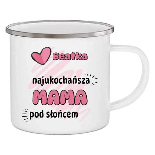 Personalizowany kubek emaliowany prezent dla MAMY DM08 - storycups.pl