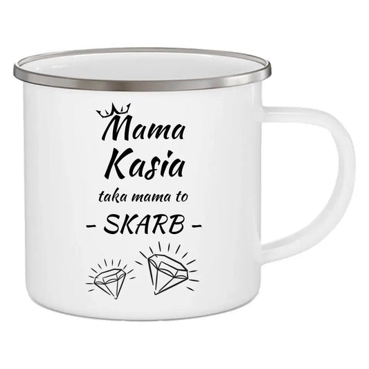 Kubek emaliowany dla mamy TAKA MAMA TO SKARB DM12 - storycups.pl