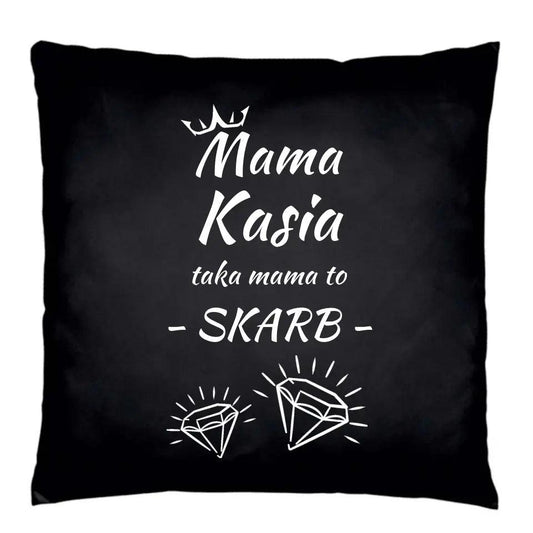 Czarna poduszka dla mamy TAKA MAMA TO SKARB DM12 - storycups.pl