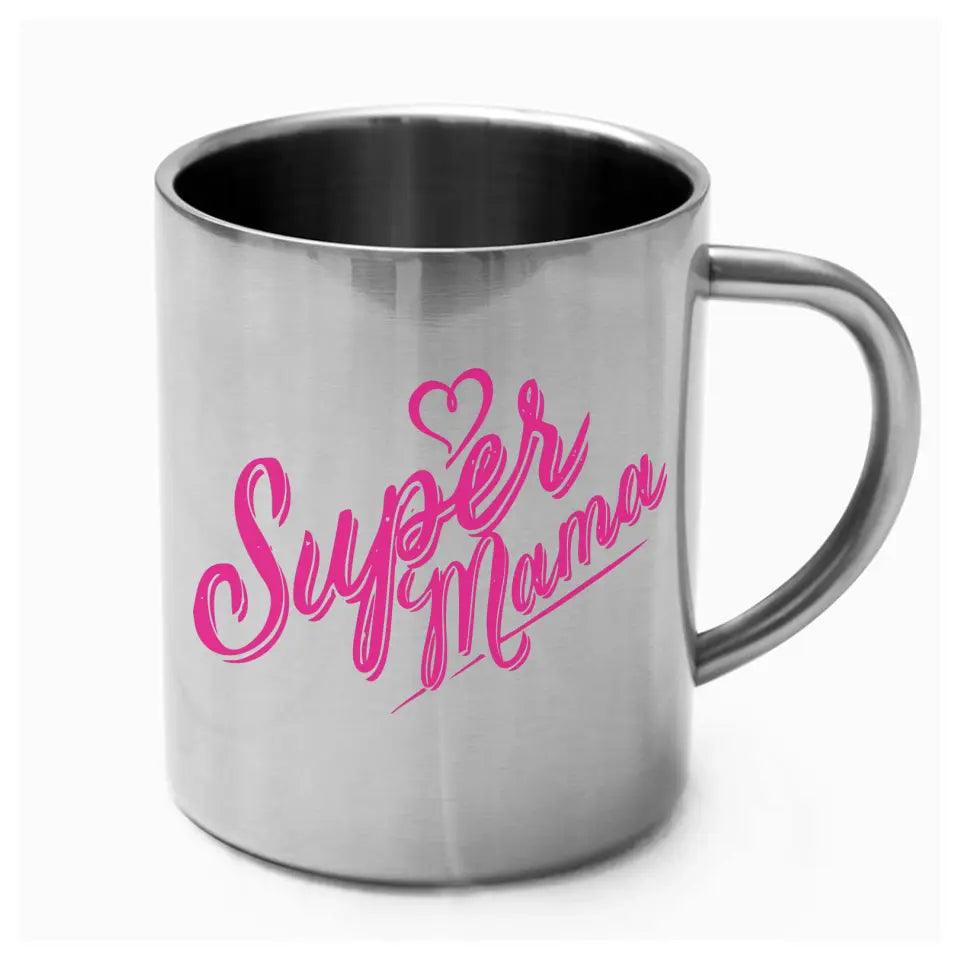 Metalowy kubek dla mamy SUPER MAMA na Dzień Mamy DM21 - storycups.pl