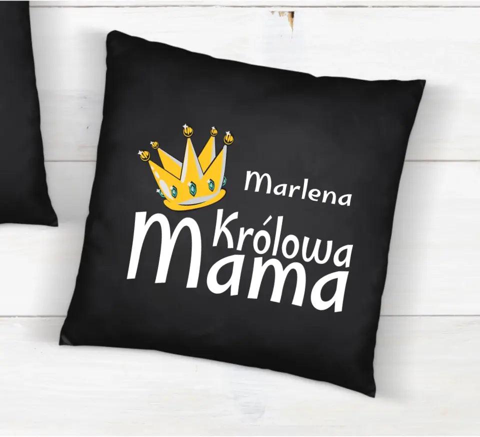 Czarna poduszka prezent dla mamy KRÓLOWA MAMA DM33 - storycups.pl