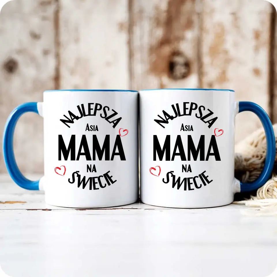 Kubek z imieniem dla mamy NAJLEPSZA MAMA NA ŚWIECIE DM22 - storycups.pl