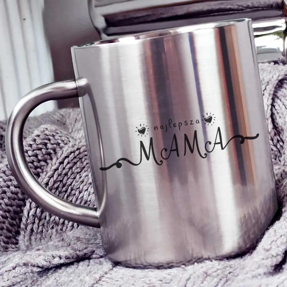 Metalowy kubek dla mamy BEST MOM EVER DM34 - storycups.pl