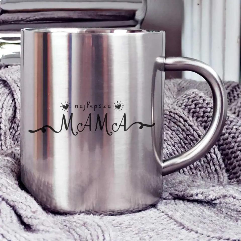 Metalowy kubek dla mamy BEST MOM EVER DM34 - storycups.pl