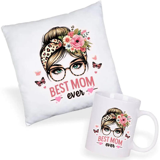 Zestaw poduszka i kubek dla mamy BEST MOM EVER DM37 - storycups.pl