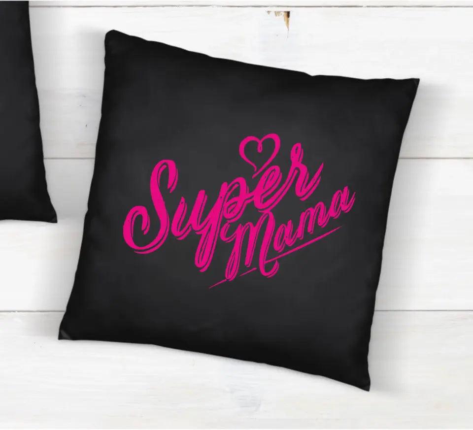 Czarna poduszka dla mamy SUPER MAMA na Dzień Mamy DM21 - storycups.pl