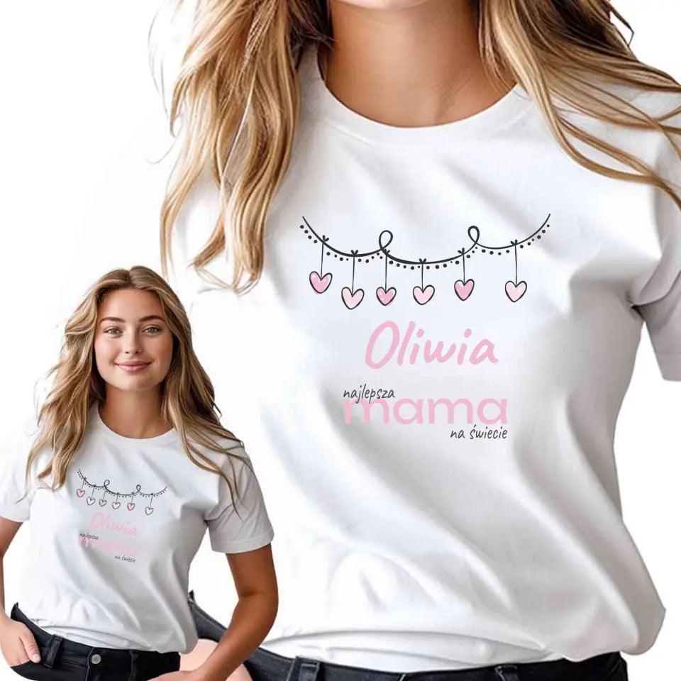 T-shirt koszulka dla mamy personalizacja NAJLEPSZA MAMA DM27 - storycups.pl