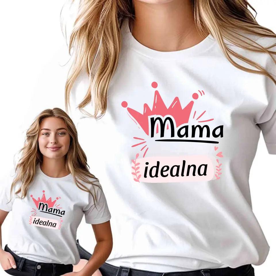 T-shirt koszulka dla mamy MAMA IDEALNA DM23 - storycups.pl