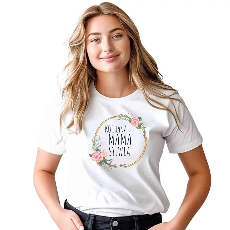 T-shirt koszulka dla mamy KOCHANA MAMA imię DM20 - storycups.pl