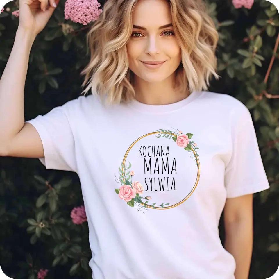 T-shirt koszulka dla mamy KOCHANA MAMA imię DM20 - storycups.pl