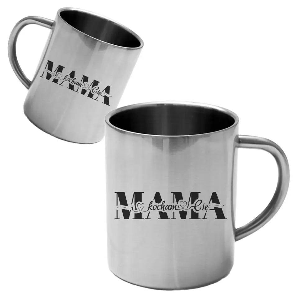 Metalowy kubek dla mamy dla mamy KOCHAM CIĘ DM39 - storycups.pl