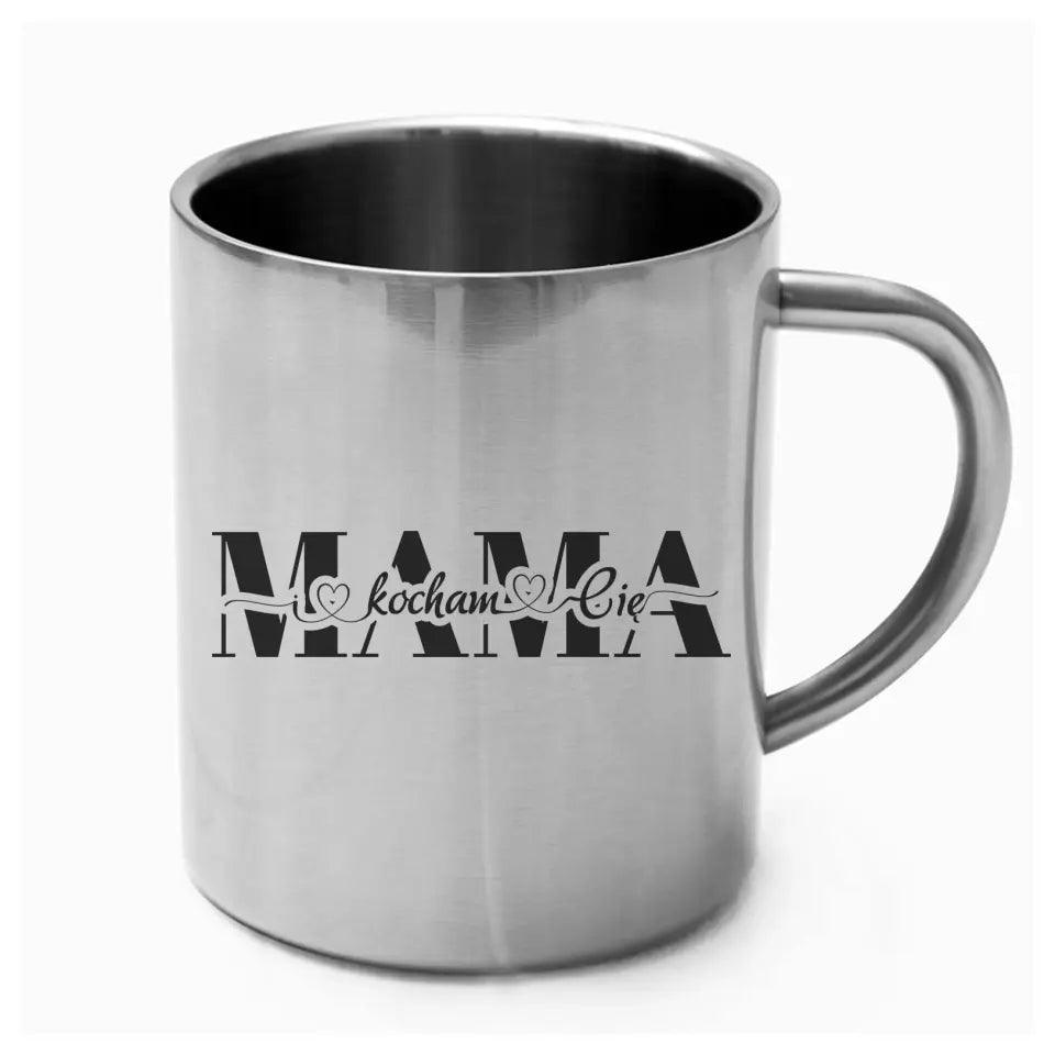 Metalowy kubek dla mamy dla mamy KOCHAM CIĘ DM39 - storycups.pl