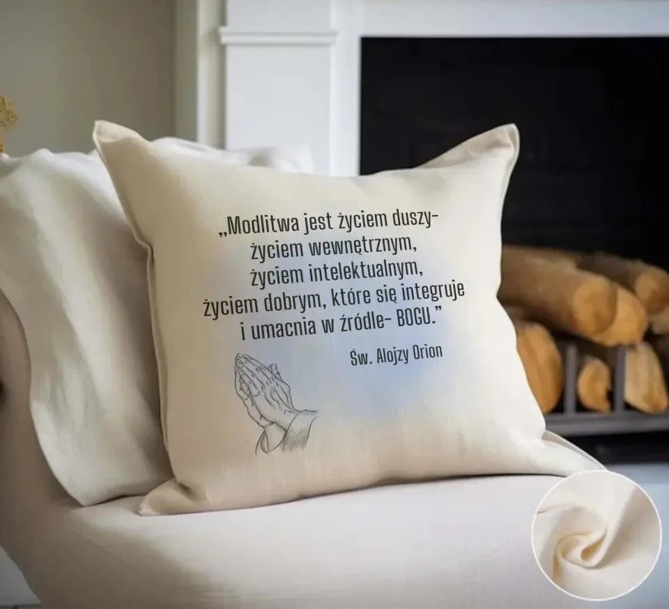 Poduszka MODLITWA JEST ŻYCIEM DUSZY św. Alojzy Orion DU02 - StoryCups.pl