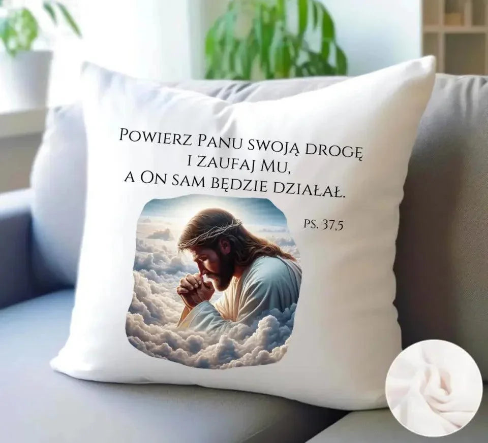 Poduszka chrześcijański POWIERZ PANU SWOJĄ DROGĘ DU06 - StoryCups.pl