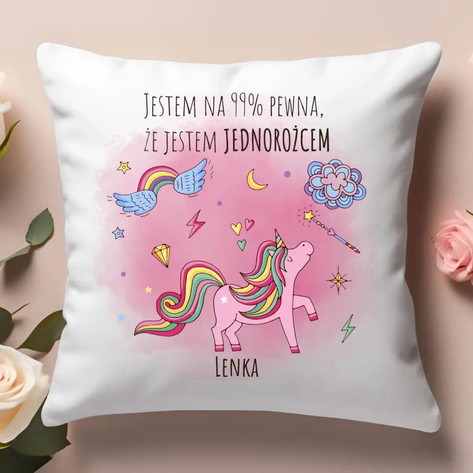 Personalizowana poduszka JESTEM JEDNOROŻCEM DD12 - storycups.pl