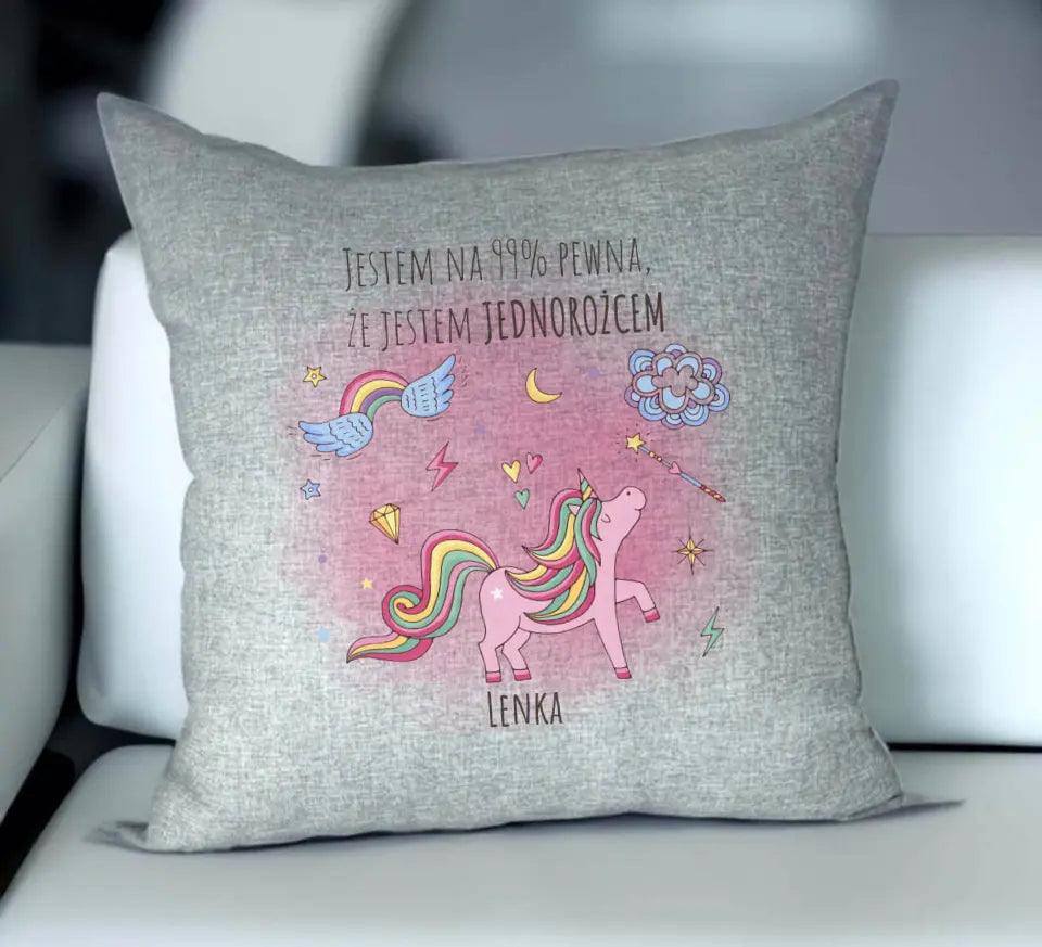 Personalizowana poduszka JESTEM JEDNOROŻCEM DD12 - storycups.pl