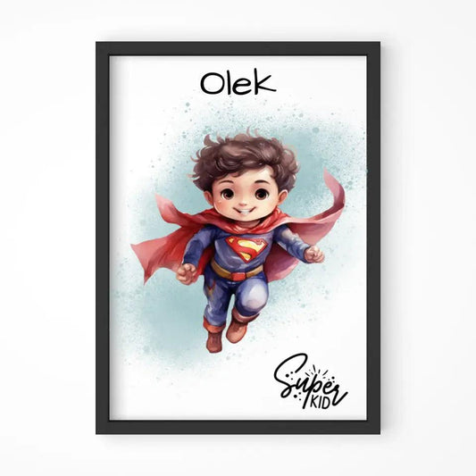 Personalizowany obraz w ramce dla chłopca SUPER KID DD01