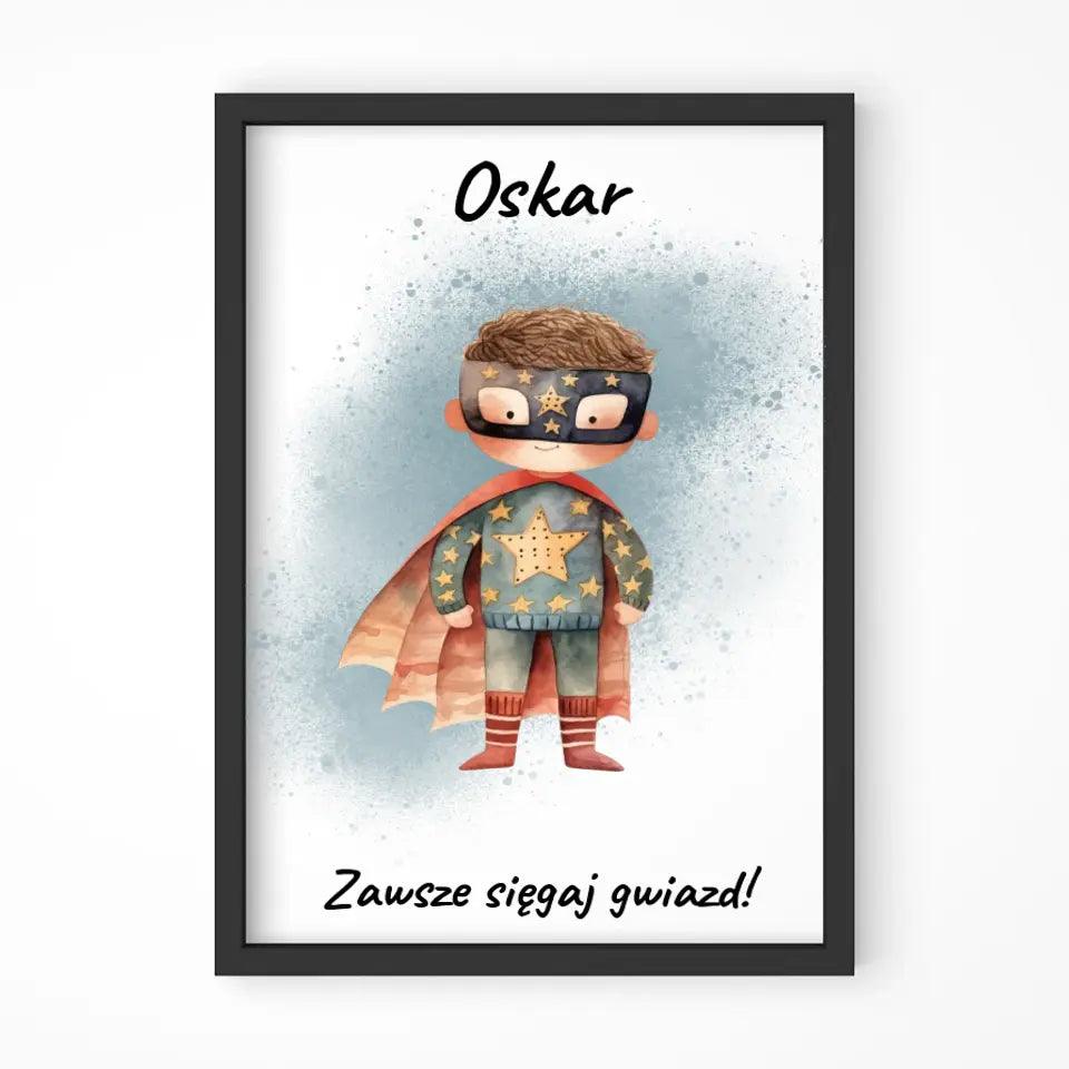 Obraz w ramce dla chłopca SIĘGAJ GWIAZD DD06 - storycups.pl