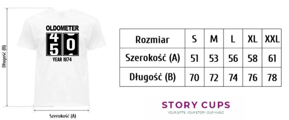 T-shirt koszulka męska na urodziny 20 - 85 OLDOMETER U06 - storycups.pl