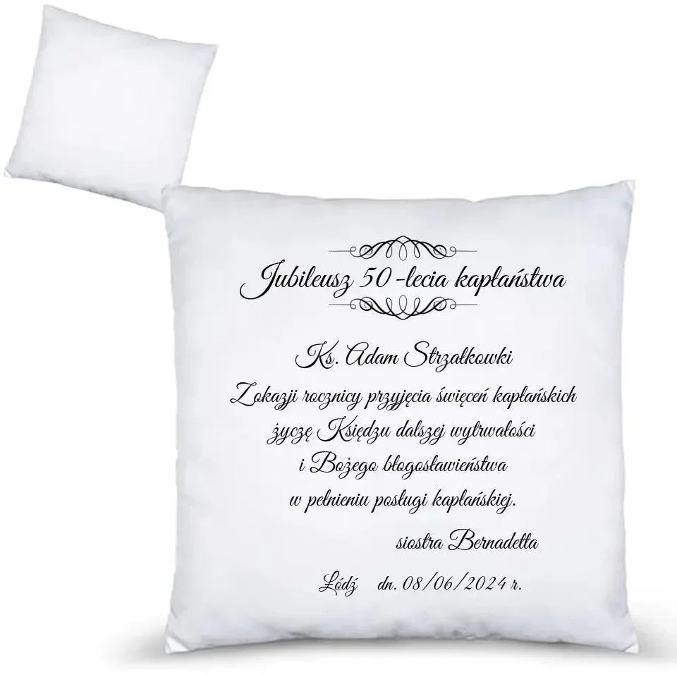 Poduszka dla księdza JUBILEUSZ ŚWIĘCEŃ KAPŁAŃSKICH DU07 - StoryCups.pl