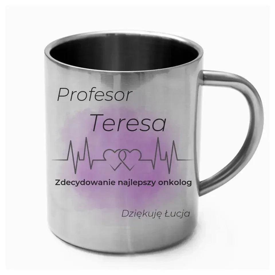 Metalowy kubek dla lekarza ONKOLOGA L01 - StoryCups.pl