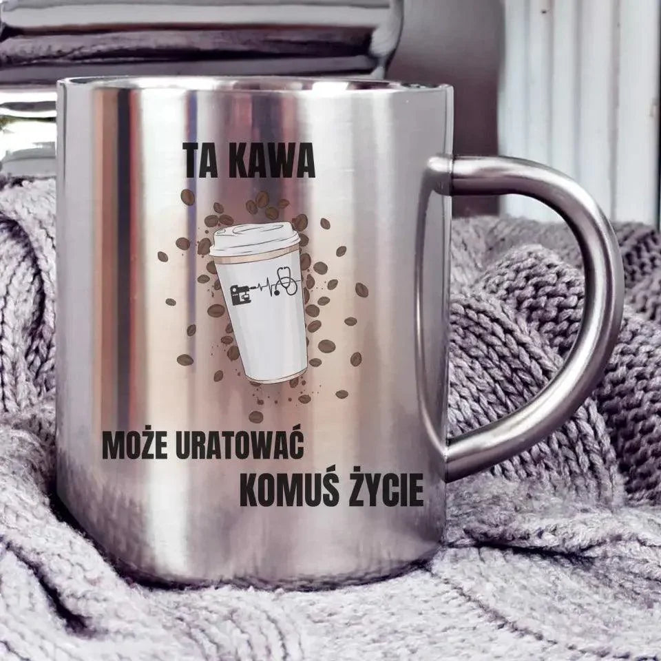 Metalowy kubek na kawę dla DOKTORA L05 - StoryCups.pl