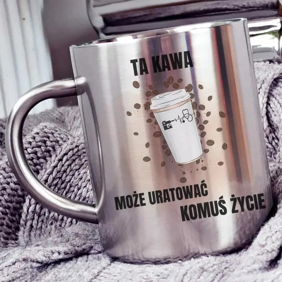 Metalowy kubek na kawę dla DOKTORA L05 - StoryCups.pl