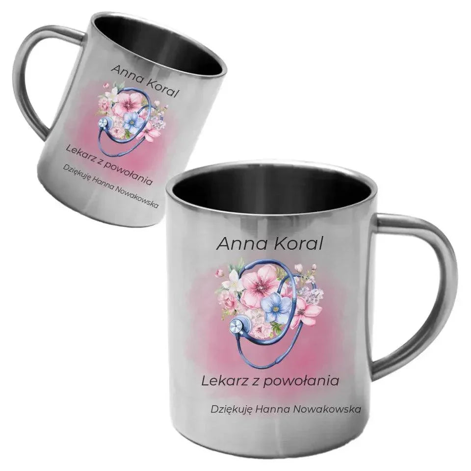 Metalowy kubek doktorki LEKARZ Z POWOŁANIA L07 - StoryCups.pl