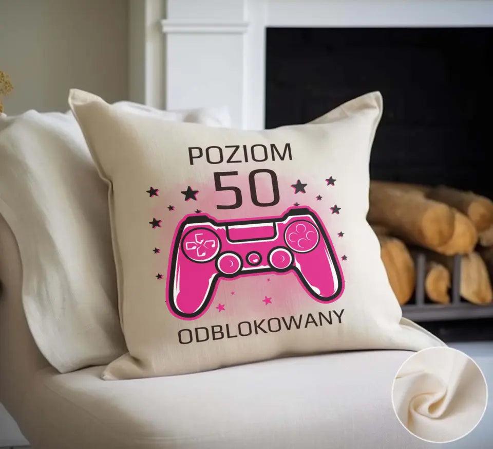 Poduszka na urodziny POZIOM ODBLOKOWANY U23 - storycups.pl