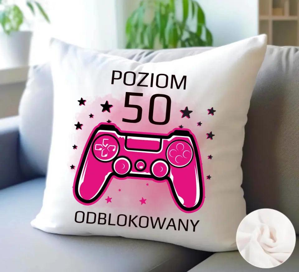 Poduszka na urodziny POZIOM ODBLOKOWANY U23 - storycups.pl