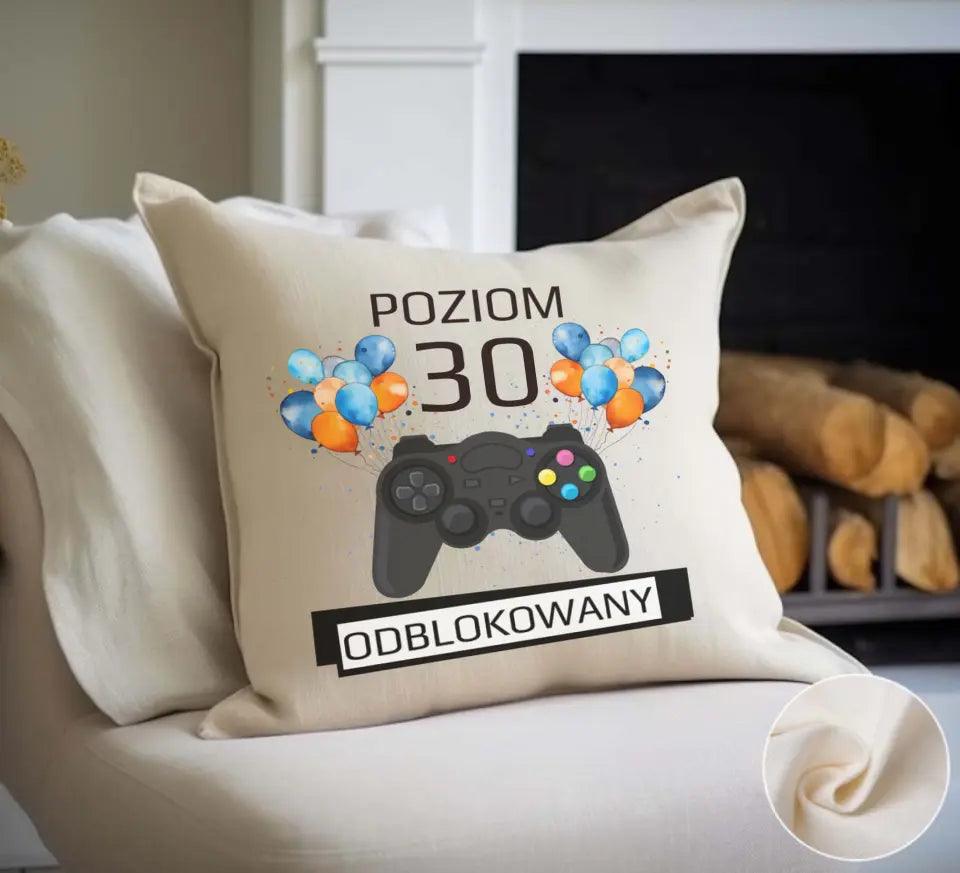 Poduszka na urodziny POZIOM ODBLOKOWANY U24 - storycups.pl